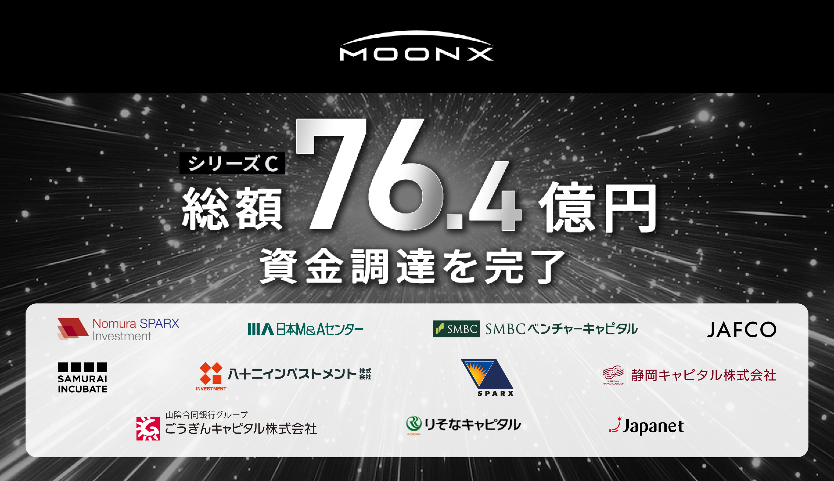 共創型M＆AのMOON-X、19.4億円追加し総額76.4億円でシリーズCの調達 