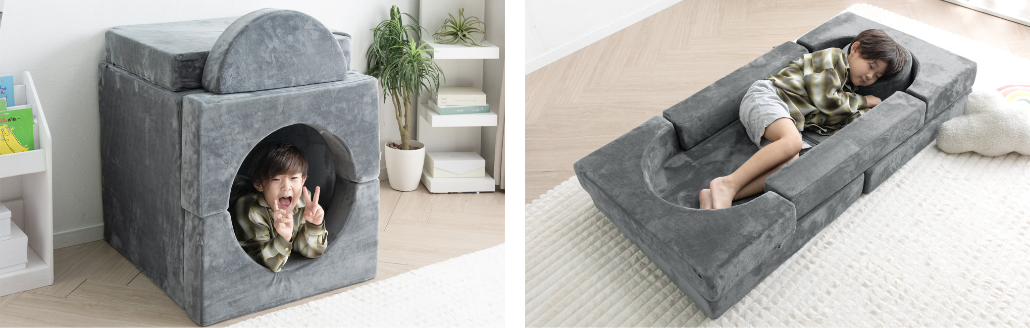 子どもが遊べるソファ】タンスのゲン、「つみきソファ」発売 創造性や