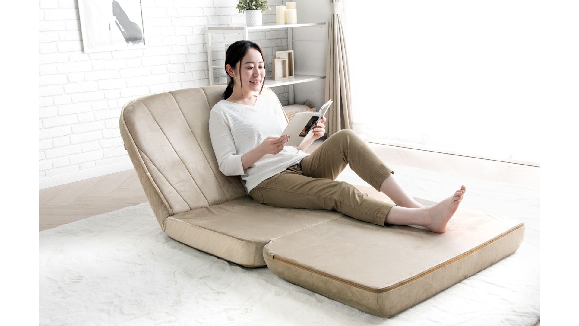 タンスのゲン、3wayソファベッドを発売 シェルデザインが大人可愛い