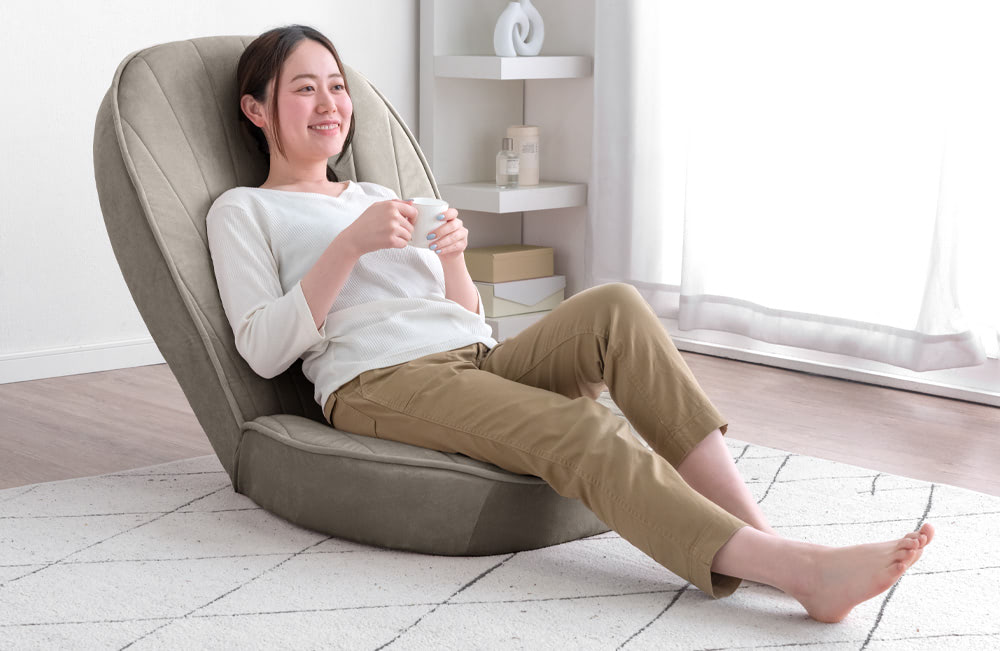タンスのゲン、シェルデザインが大人可愛いハイバック座椅子と