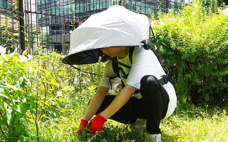 ハンズフリー 日傘 リュック型 暑さ対策 UVカット UPF50+ e8d7348c82ed76422f8c4fc6123ad2