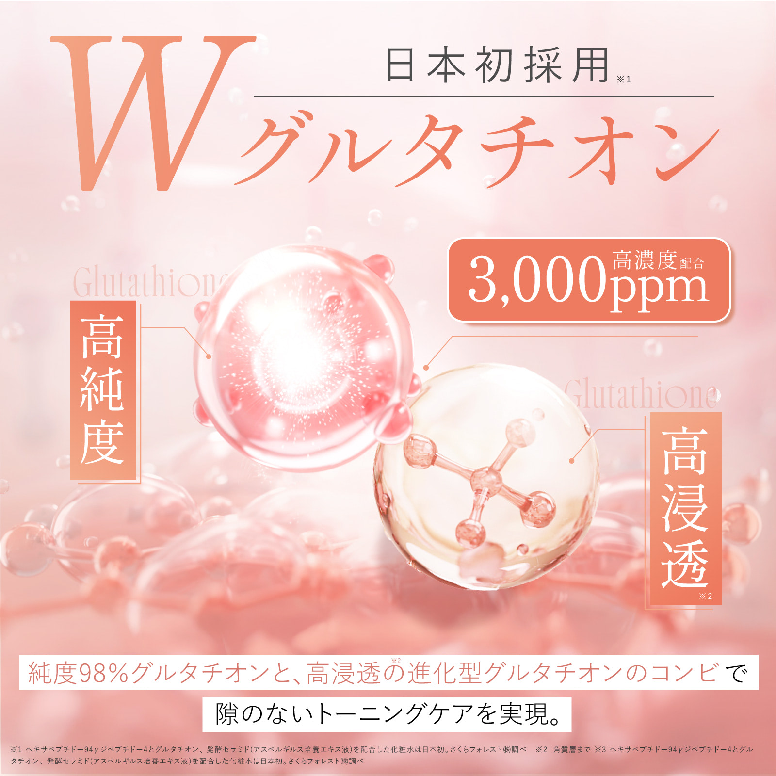 ゴマちゃん出品 グルタチオン イオン カルノシン さくらフォレスト、「Wグルタチオン」化粧水発売 くすみ知らずの