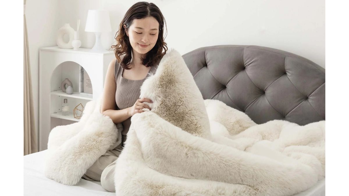 シングル］とろふわリッチな肌触り ベージュ 毛布 ムートンタッチ MOUTON ムートン調 MOUU ブランケット 布団・毛布