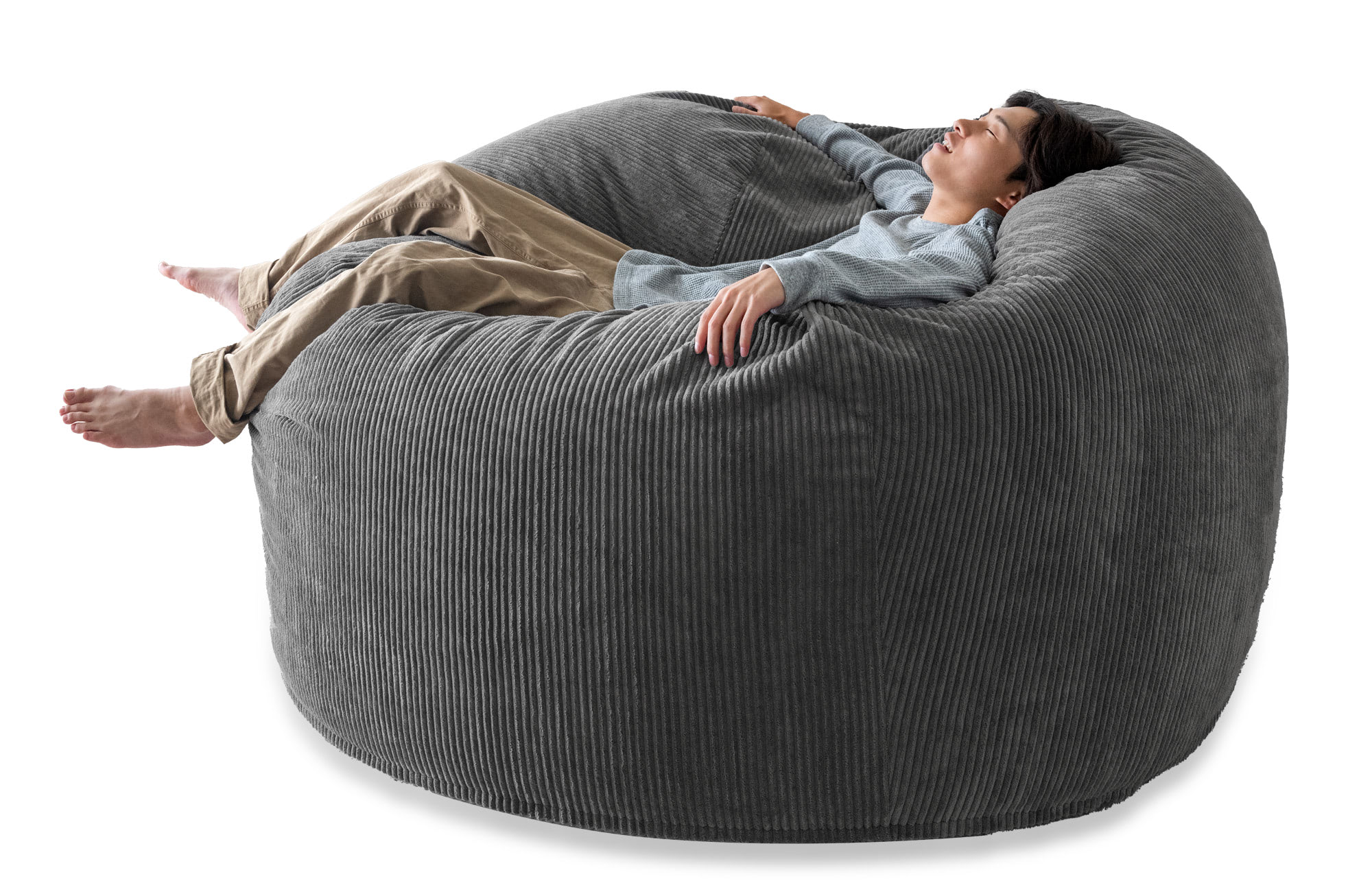 タンスのゲン、全身を受け止める超特大の「ビーズ×ウレタンクッション