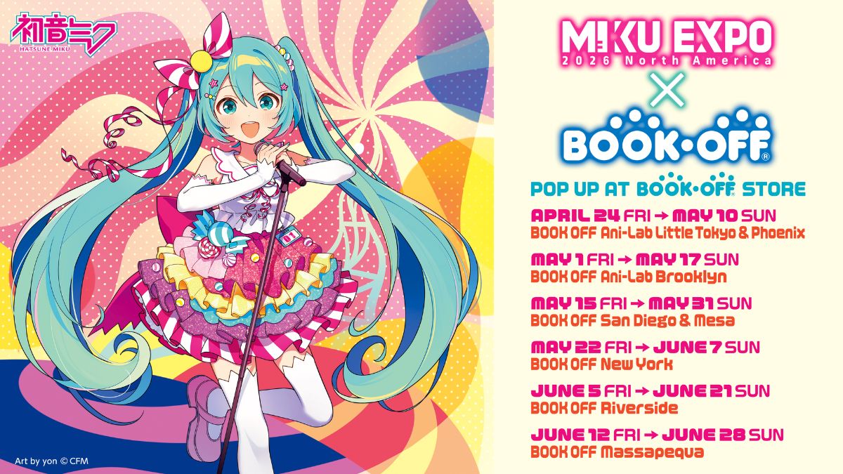 日本直販、BOOKOFF USA8店舗で「初音ミク」世界ツアー連動ポップアップ