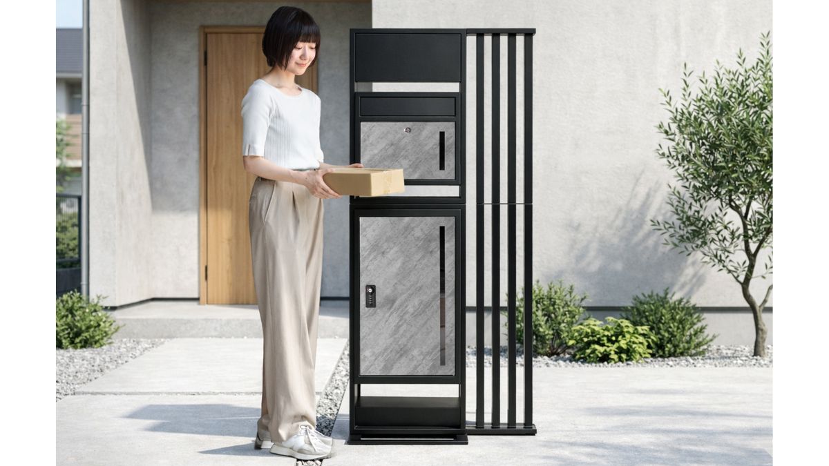 ※引取り又は近県配送 120×45×60極美品 設置手伝い可能 タンスのゲン、宅配ボックス「LIVBOX」に『門柱一体型』モデルが登場