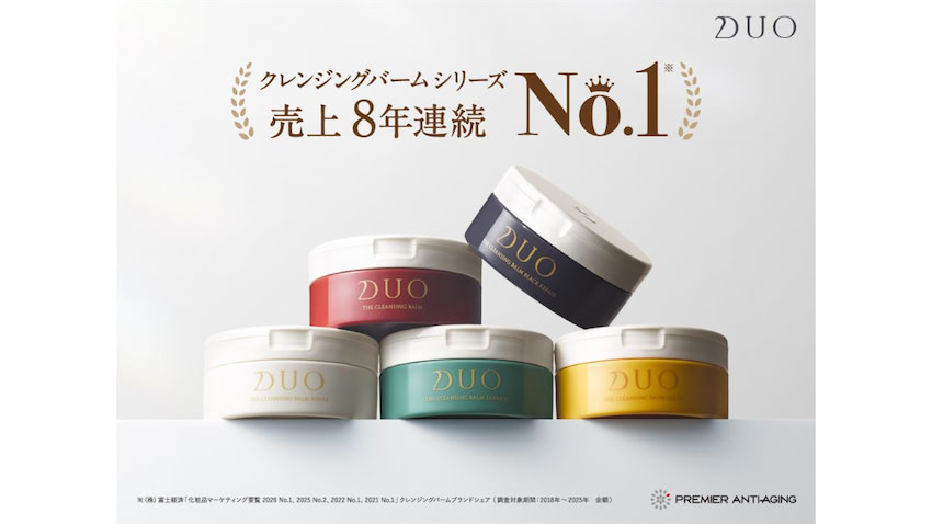 プレミアアンチエイジング、「デュオ」クレンジングバーム8年連続首位