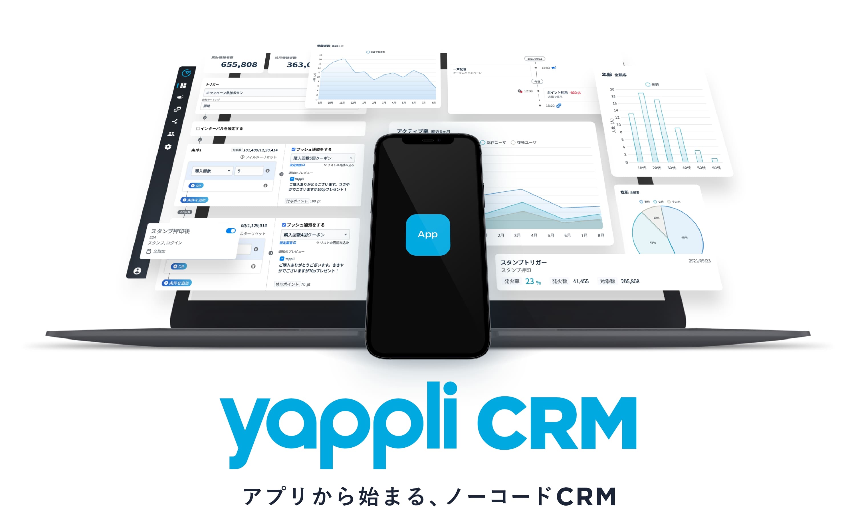 ヤプリ、ノーコードの顧客管理システム「Yappli CRM」を提供 ポイントや電子マネーなどを一元管理 |  日本ネット経済新聞｜新聞×ウェブでEC＆流通のデジタル化をリード